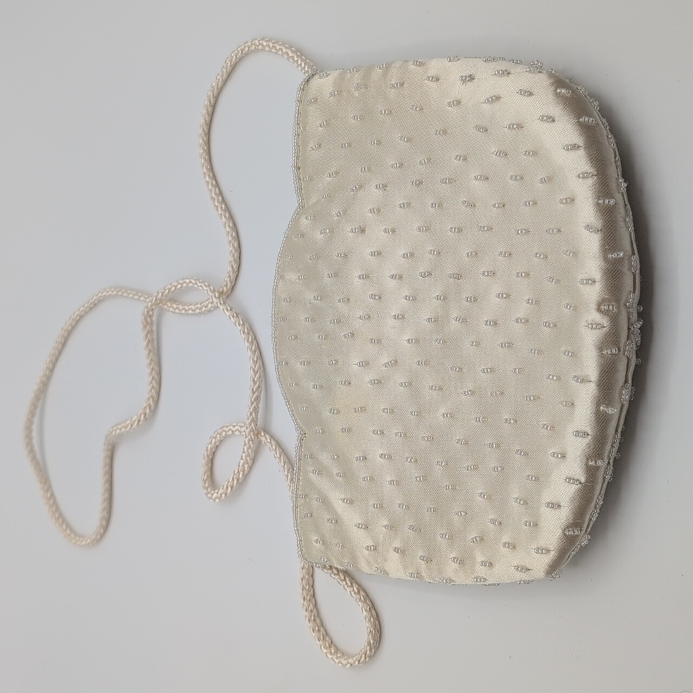 Vintage Elegant Cream Beaded Women's Bag - Picture 3 of 8